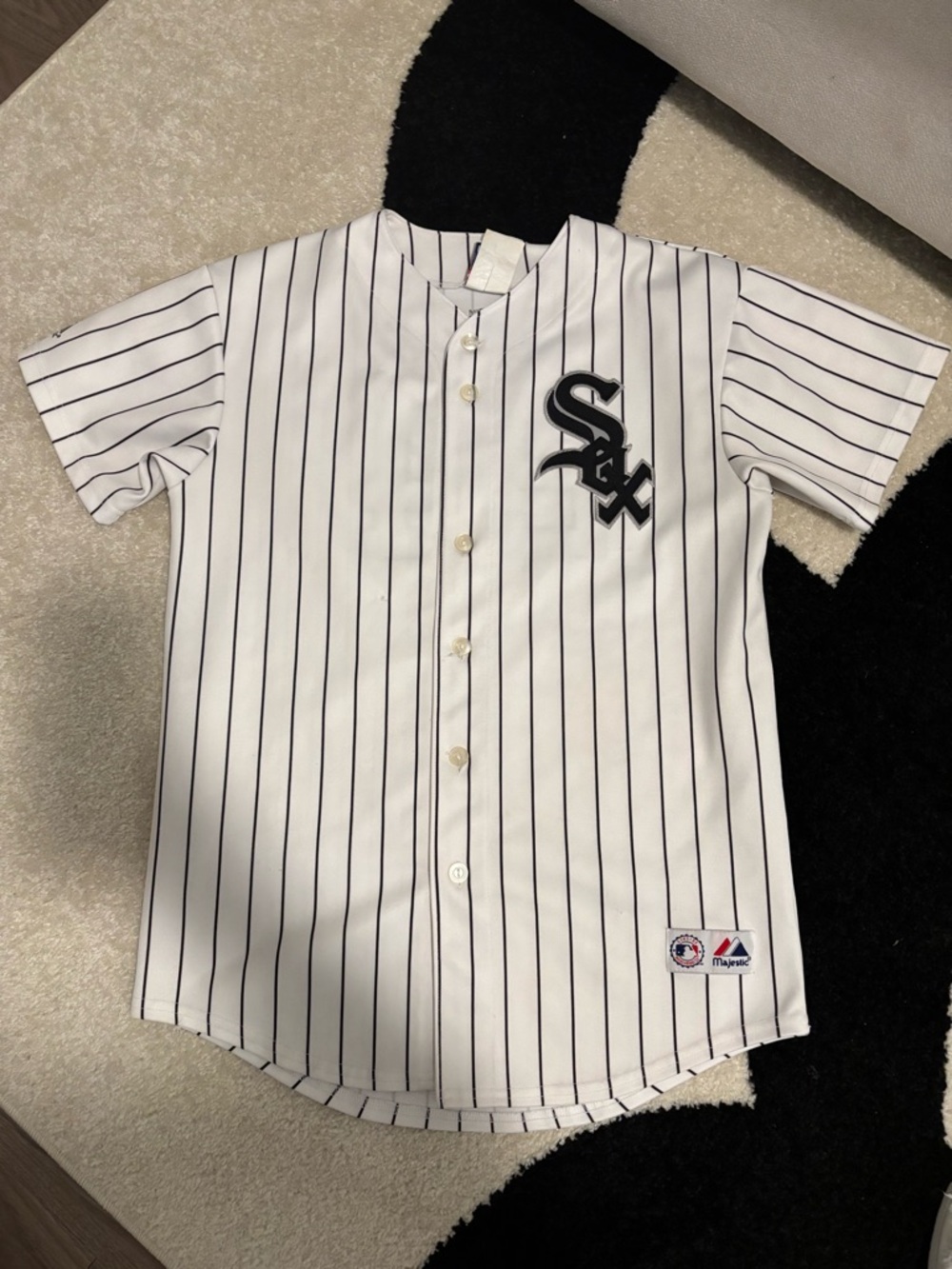 Majestic Youth White Pinstripe Chicago White Sox Jersey